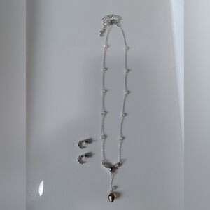 Lia Sophia Silver Necklace and Earring Set